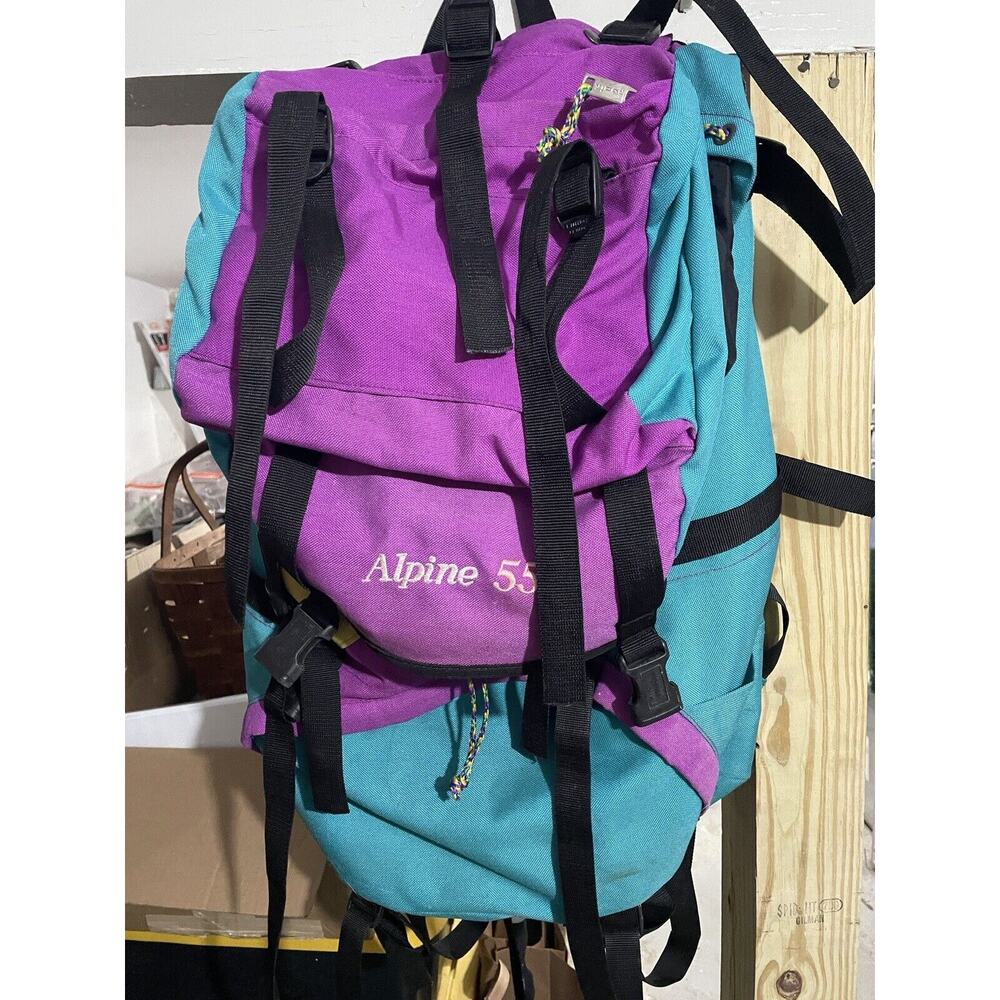 1990s VINTAGE Alpine 55L Hiking Backpack With Aluminum Frame Rare GRAIL